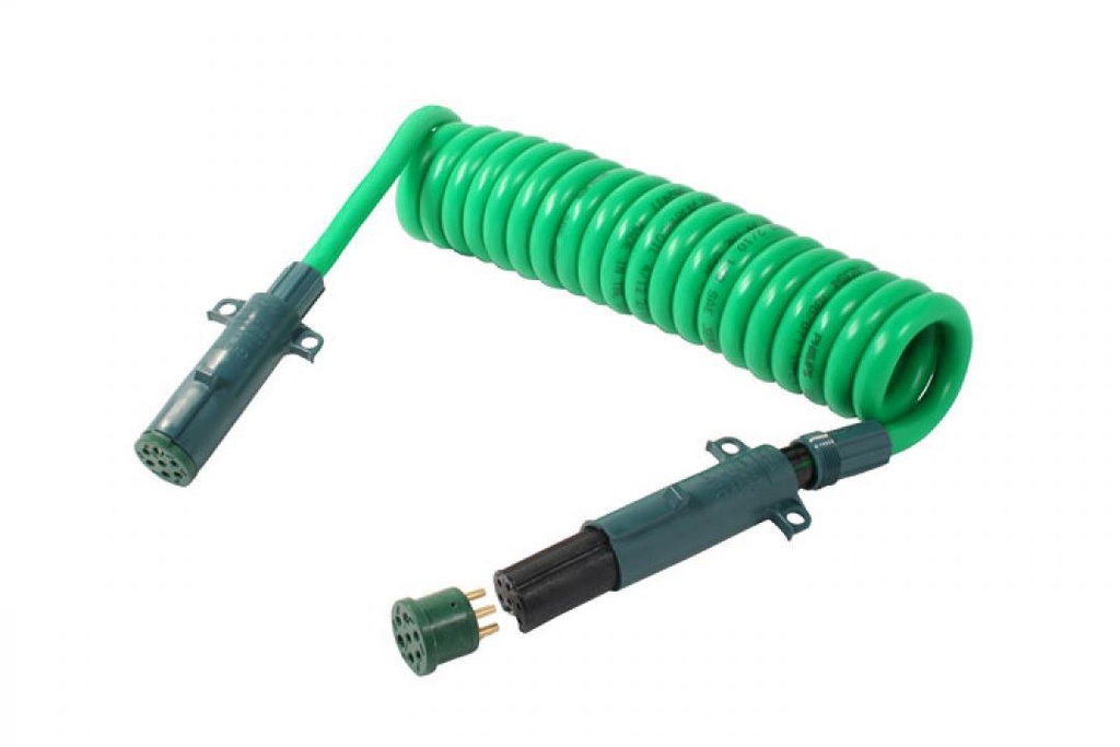 Cable Assembly - ABS PERMACOIL, Coiled, 15 Ft., 4/12, 2/10 & 1/8 ga., with QCP (Quick-Change Plugs)