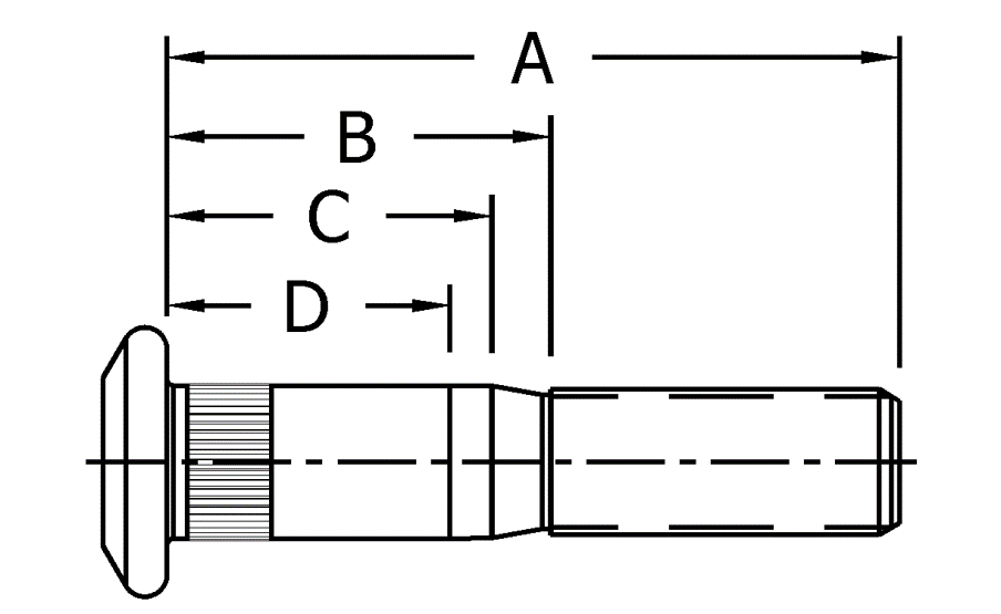 Stud Wheel Left-handed  3/4" X 2.78"