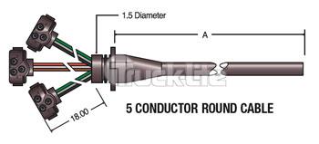 HARN-SS LH 3 PLUG ST/T 72"