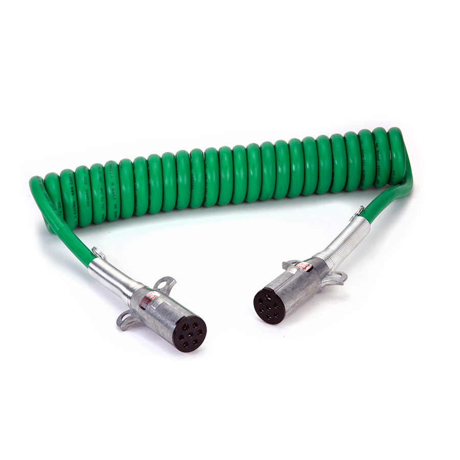 7-WAY ABS COILED CABLE 12" LEAD 15'